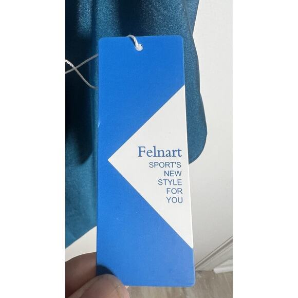 Felnart One Piece Size Large Turquoise Tummy Control Halter neck Swimsuit NEW - Picture 7 of 11